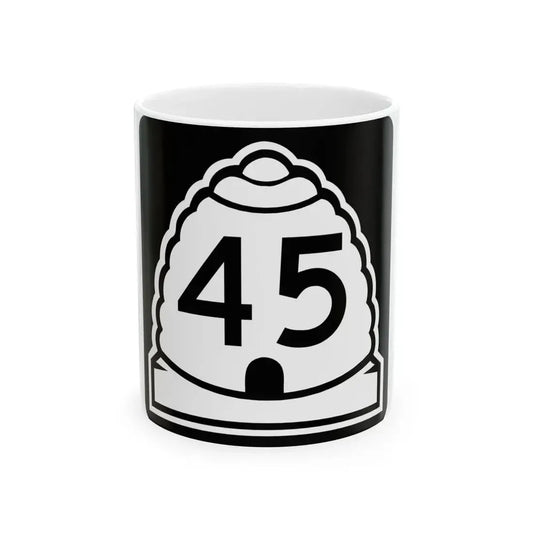 Utah 45 (Utah) (Road Sign) White Coffee Mug 11oz - Go Mug Yourself