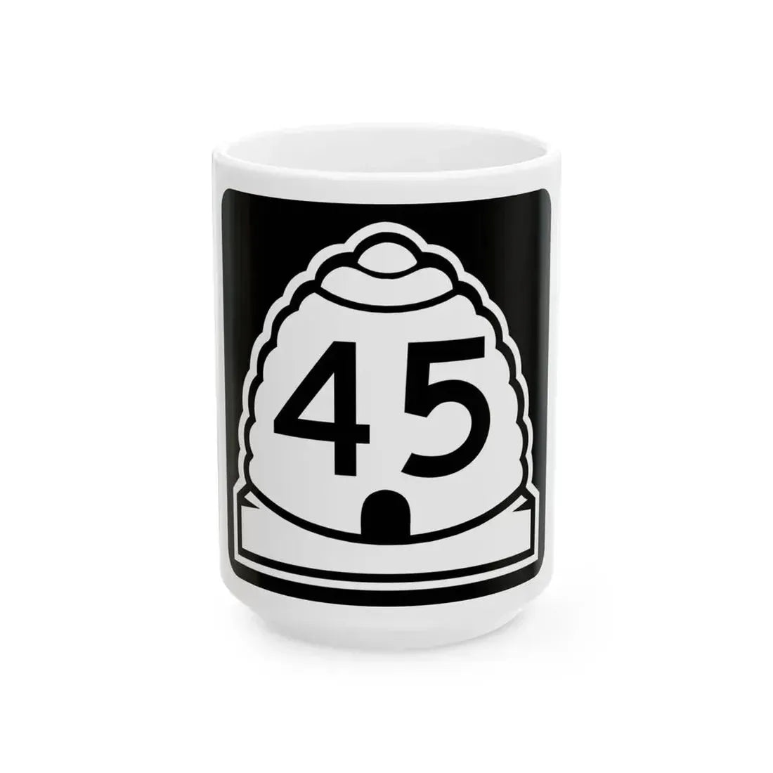 Utah 45 (Utah) (Road Sign) White Coffee Mug 15oz - Go Mug Yourself