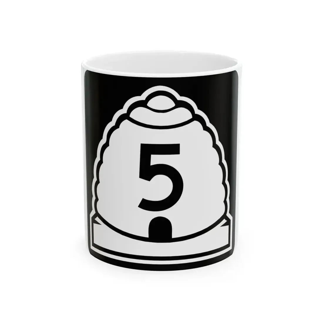 Utah 5 (Utah) (Road Sign) White Coffee Mug 11oz - Go Mug Yourself
