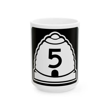 Utah 5 (Utah) (Road Sign) White Coffee Mug 15oz - Go Mug Yourself
