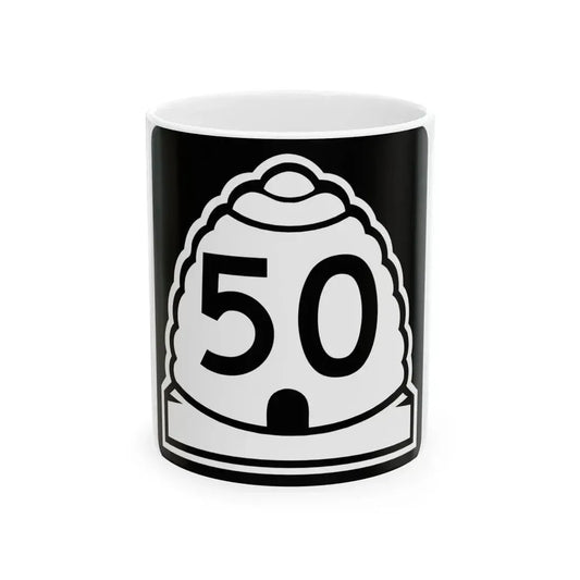 Utah 50 (Utah) (Road Sign) White Coffee Mug 11oz - Go Mug Yourself