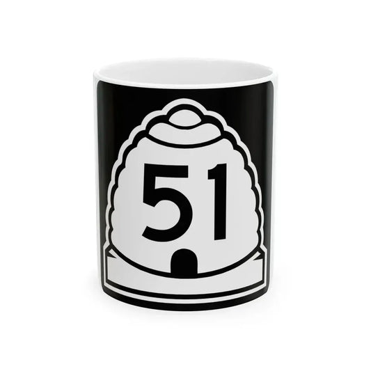 Utah 51 (Utah) (Road Sign) White Coffee Mug 11oz - Go Mug Yourself