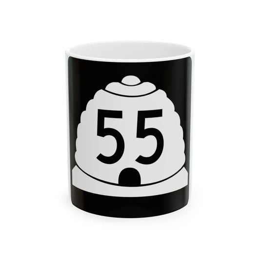 Utah 55 2 (Utah) (Road Sign) White Coffee Mug 11oz - Go Mug Yourself