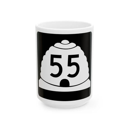 Utah 55 2 (Utah) (Road Sign) White Coffee Mug 15oz - Go Mug Yourself