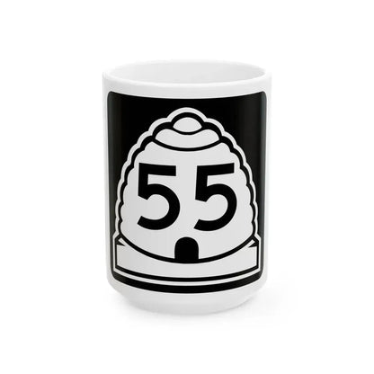 Utah 55 (Utah) (Road Sign) White Coffee Mug 15oz - Go Mug Yourself