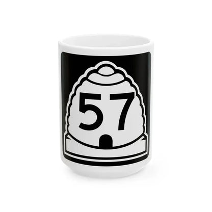 Utah 57 (Utah) (Road Sign) White Coffee Mug 15oz - Go Mug Yourself