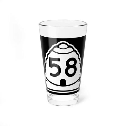 Utah 58 (Utah) (Road Sign) Pint Glass 16oz 16oz - Go Mug Yourself