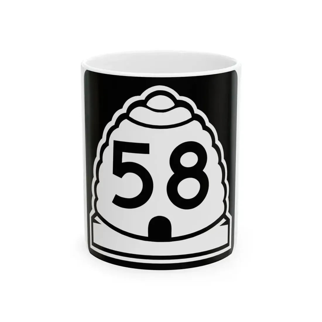 Utah 58 (Utah) (Road Sign) White Coffee Mug 11oz - Go Mug Yourself