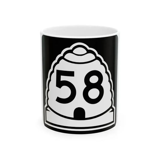 Utah 58 (Utah) (Road Sign) White Coffee Mug 11oz - Go Mug Yourself