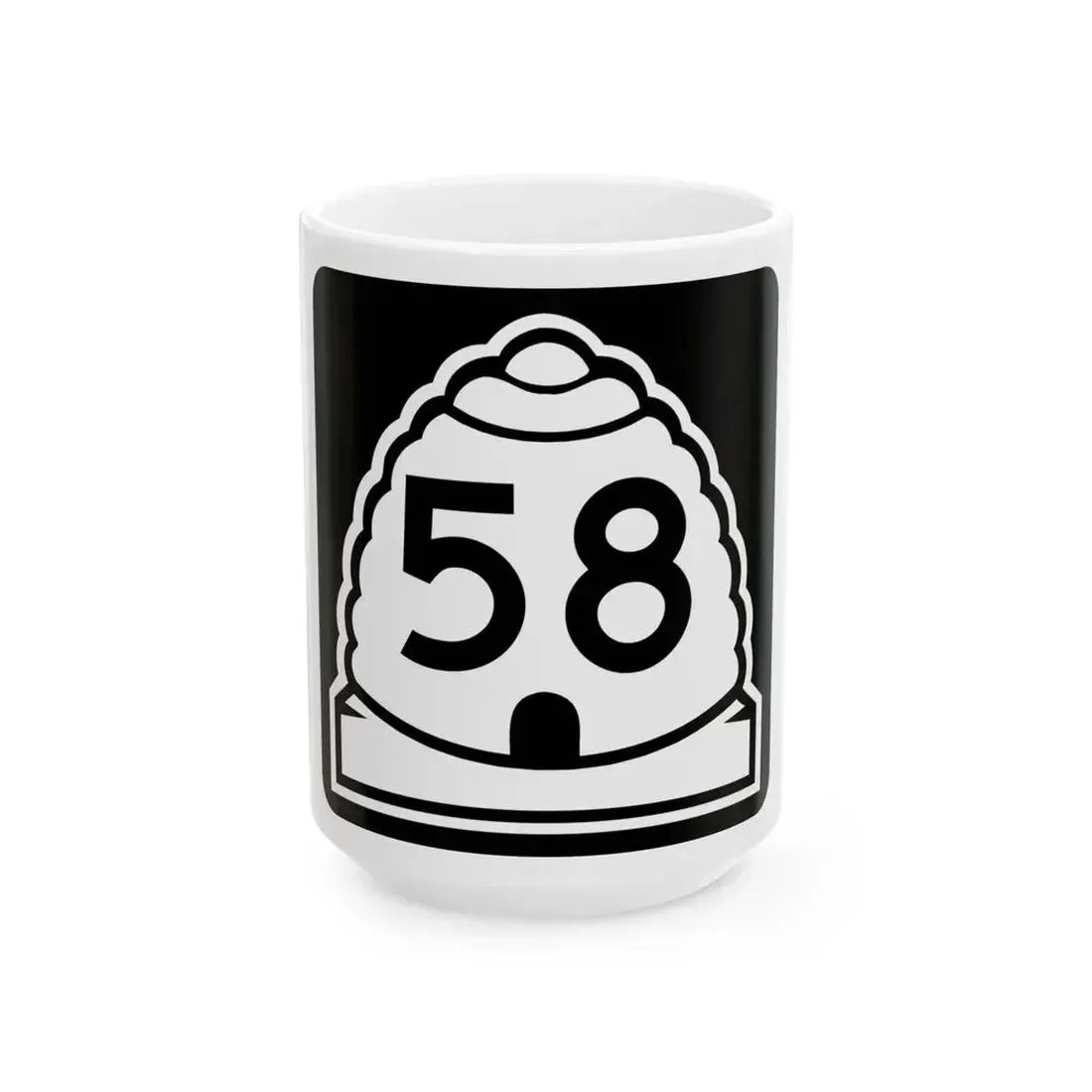 Utah 58 (Utah) (Road Sign) White Coffee Mug 15oz - Go Mug Yourself