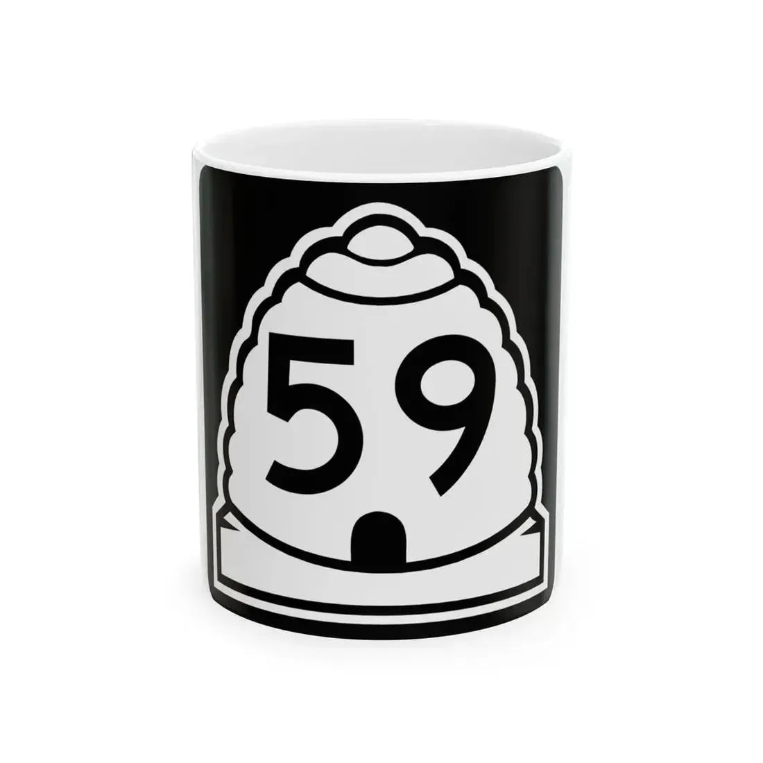 Utah 59 (Utah) (Road Sign) White Coffee Mug 11oz - Go Mug Yourself