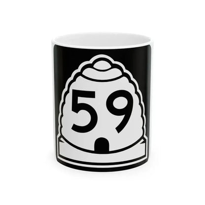 Utah 59 (Utah) (Road Sign) White Coffee Mug 11oz - Go Mug Yourself
