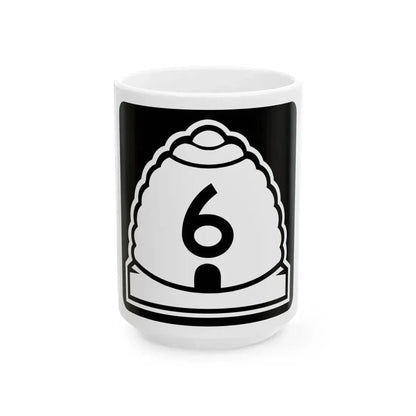 Utah 6 (Utah) (Road Sign) White Coffee Mug 15oz - Go Mug Yourself