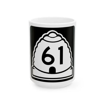 Utah 61 (Utah) (Road Sign) White Coffee Mug 15oz - Go Mug Yourself