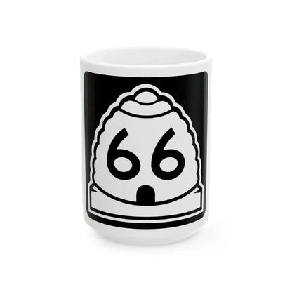 Utah 66 (Utah) (Road Sign) White Coffee Mug 15oz - Go Mug Yourself