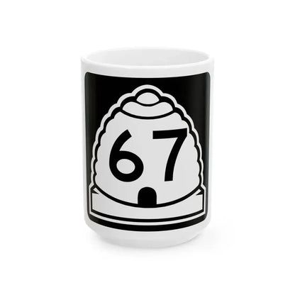Utah 67 (Utah) (Road Sign) White Coffee Mug 15oz - Go Mug Yourself