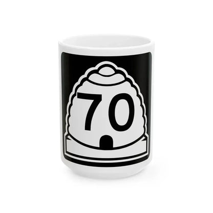 Utah 70 (Utah) (Road Sign) White Coffee Mug 15oz - Go Mug Yourself