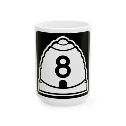 Utah 8 (Utah) (Road Sign) White Coffee Mug 15oz - Go Mug Yourself