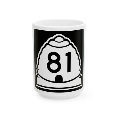 Utah 81 (Utah) (Road Sign) White Coffee Mug 15oz - Go Mug Yourself