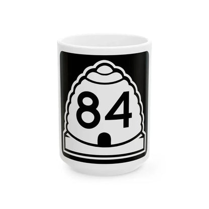 Utah 84 (Utah) (Road Sign) White Coffee Mug 15oz - Go Mug Yourself