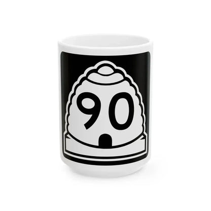 Utah 90 (Utah) (Road Sign) White Coffee Mug 15oz - Go Mug Yourself