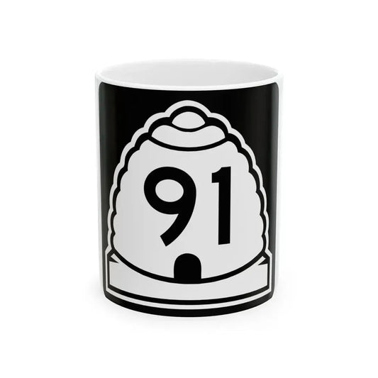 Utah 91 (Utah) (Road Sign) White Coffee Mug 11oz - Go Mug Yourself