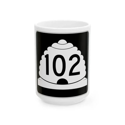 Utah SR 102 (Utah) (Road Sign) White Coffee Mug 15oz - Go Mug Yourself