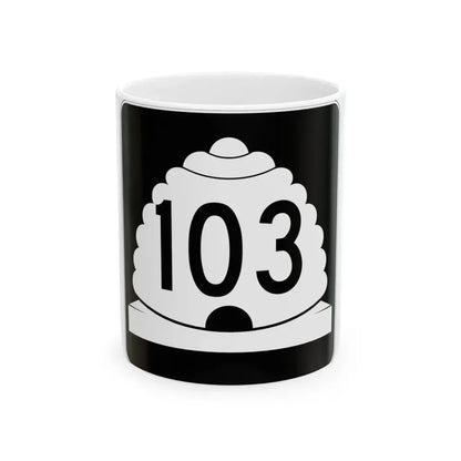 Utah SR 103 (Utah) (Road Sign) White Coffee Mug 11oz - Go Mug Yourself