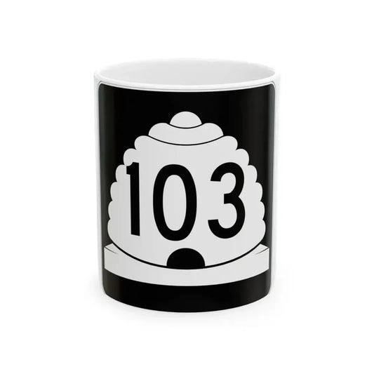 Utah SR 103 (Utah) (Road Sign) White Coffee Mug 11oz - Go Mug Yourself