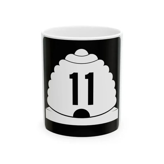 Utah SR 11 (Utah) (Road Sign) White Coffee Mug 11oz - Go Mug Yourself
