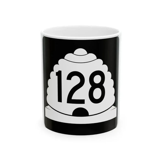 Utah SR 128 (Utah) (Road Sign) White Coffee Mug 11oz - Go Mug Yourself