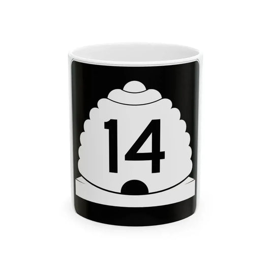 Utah SR 14 (Utah) (Road Sign) White Coffee Mug 11oz - Go Mug Yourself
