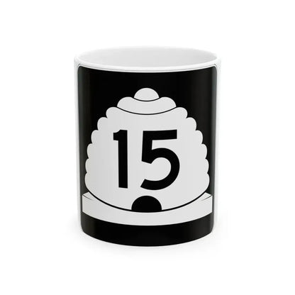 Utah SR 15 (Utah) (Road Sign) White Coffee Mug 11oz - Go Mug Yourself