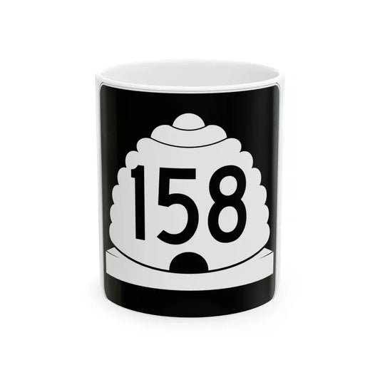 Utah SR 158 (Utah) (Road Sign) White Coffee Mug 11oz - Go Mug Yourself