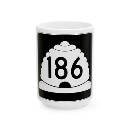 Utah SR 186 (Utah) (Road Sign) White Coffee Mug 15oz - Go Mug Yourself
