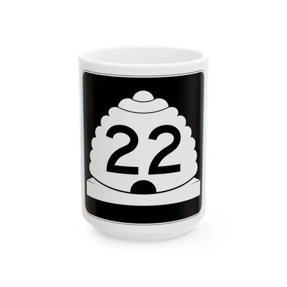 Utah SR 22 (Utah) (Road Sign) White Coffee Mug 15oz - Go Mug Yourself