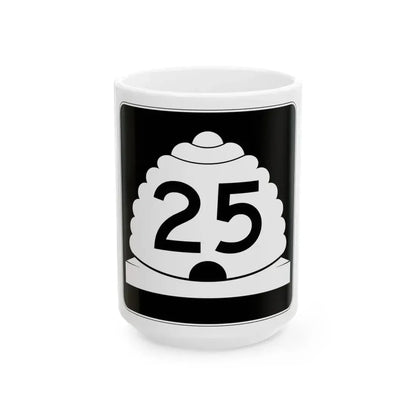 Utah SR 25 (Utah) (Road Sign) White Coffee Mug 15oz - Go Mug Yourself