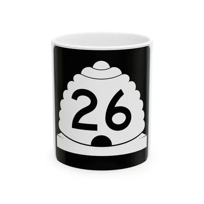 Utah SR 26 (Utah) (Road Sign) White Coffee Mug 11oz - Go Mug Yourself