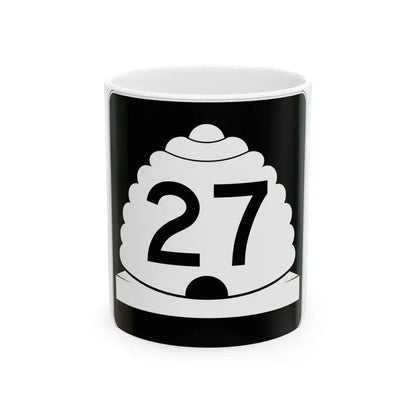 Utah SR 27 (Utah) (Road Sign) White Coffee Mug 11oz - Go Mug Yourself