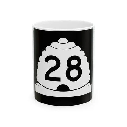 Utah SR 28 (Utah) (Road Sign) White Coffee Mug 11oz - Go Mug Yourself