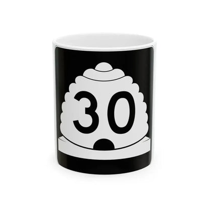 Utah SR 30 (Utah) (Road Sign) White Coffee Mug 11oz - Go Mug Yourself