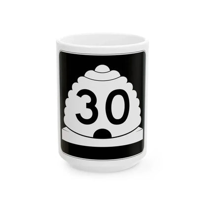 Utah SR 30 (Utah) (Road Sign) White Coffee Mug 15oz - Go Mug Yourself