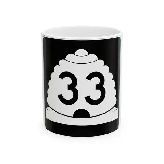 Utah SR 33 (Utah) (Road Sign) White Coffee Mug 11oz - Go Mug Yourself