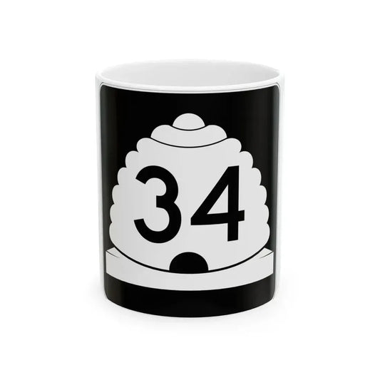 Utah SR 34 (Utah) (Road Sign) White Coffee Mug 11oz - Go Mug Yourself
