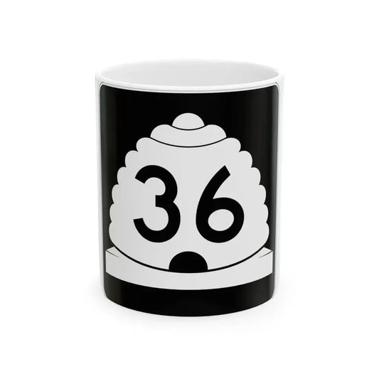 Utah SR 36 (Utah) (Road Sign) White Coffee Mug 11oz - Go Mug Yourself