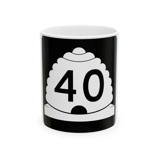 Utah SR 40 (Utah) (Road Sign) White Coffee Mug 11oz - Go Mug Yourself