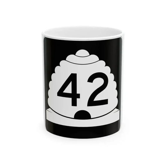Utah SR 42 (Utah) (Road Sign) White Coffee Mug 11oz - Go Mug Yourself