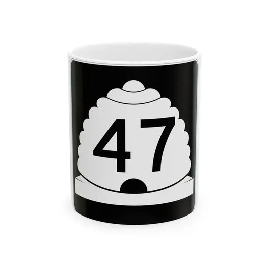 Utah SR 47 (Utah) (Road Sign) White Coffee Mug 11oz - Go Mug Yourself