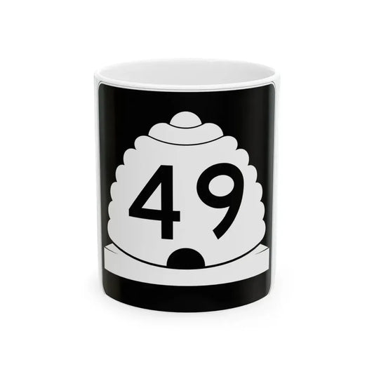 Utah SR 49 (Utah) (Road Sign) White Coffee Mug 11oz - Go Mug Yourself