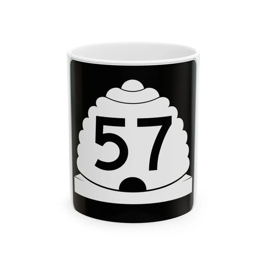 Utah SR 57 (Utah) (Road Sign) White Coffee Mug 11oz - Go Mug Yourself